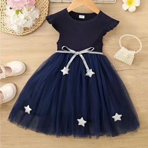 Starfish - Blue Sleeveless Toddler Girl Dress main image 1